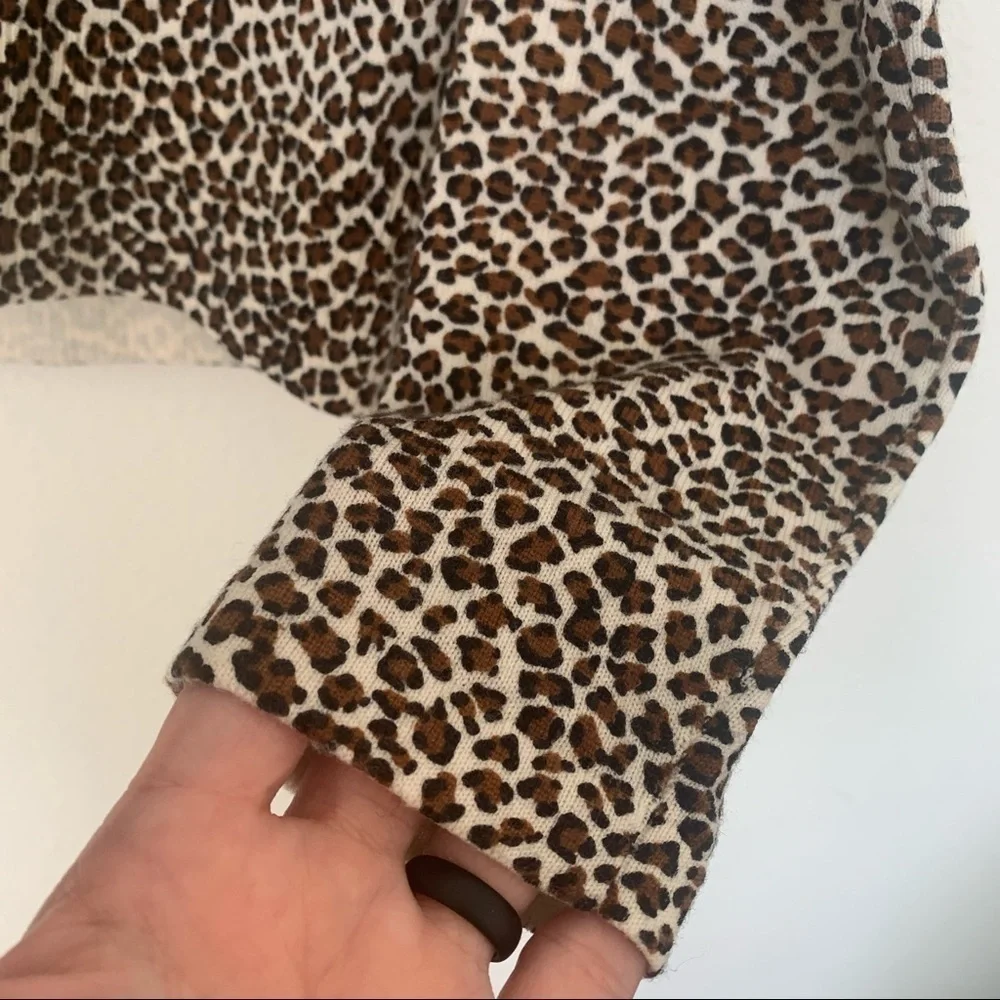 Banana Republic Merino lightweight WOOL sweater animal print XSMALL NEW